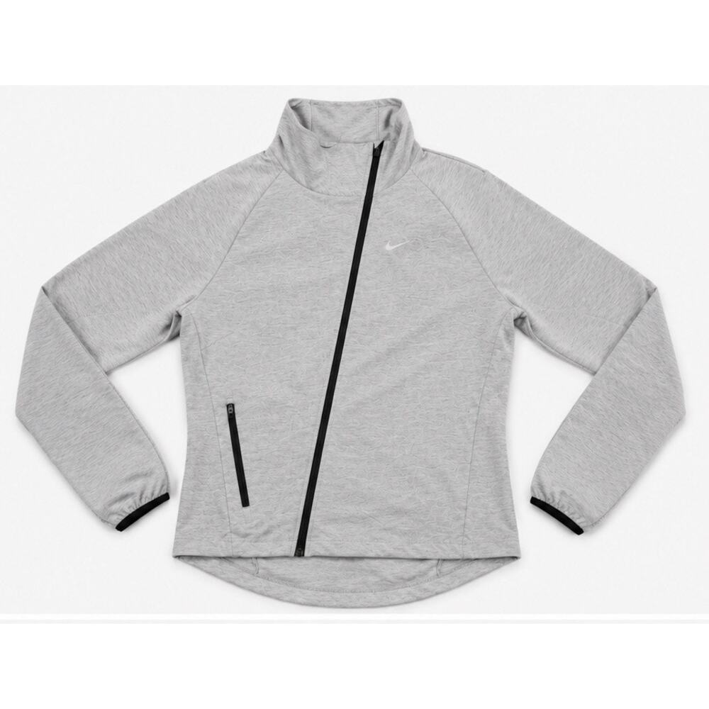 Nike Running Jacket Women’s Medium Gray Full Zip Lightweight High Neck Windbreak